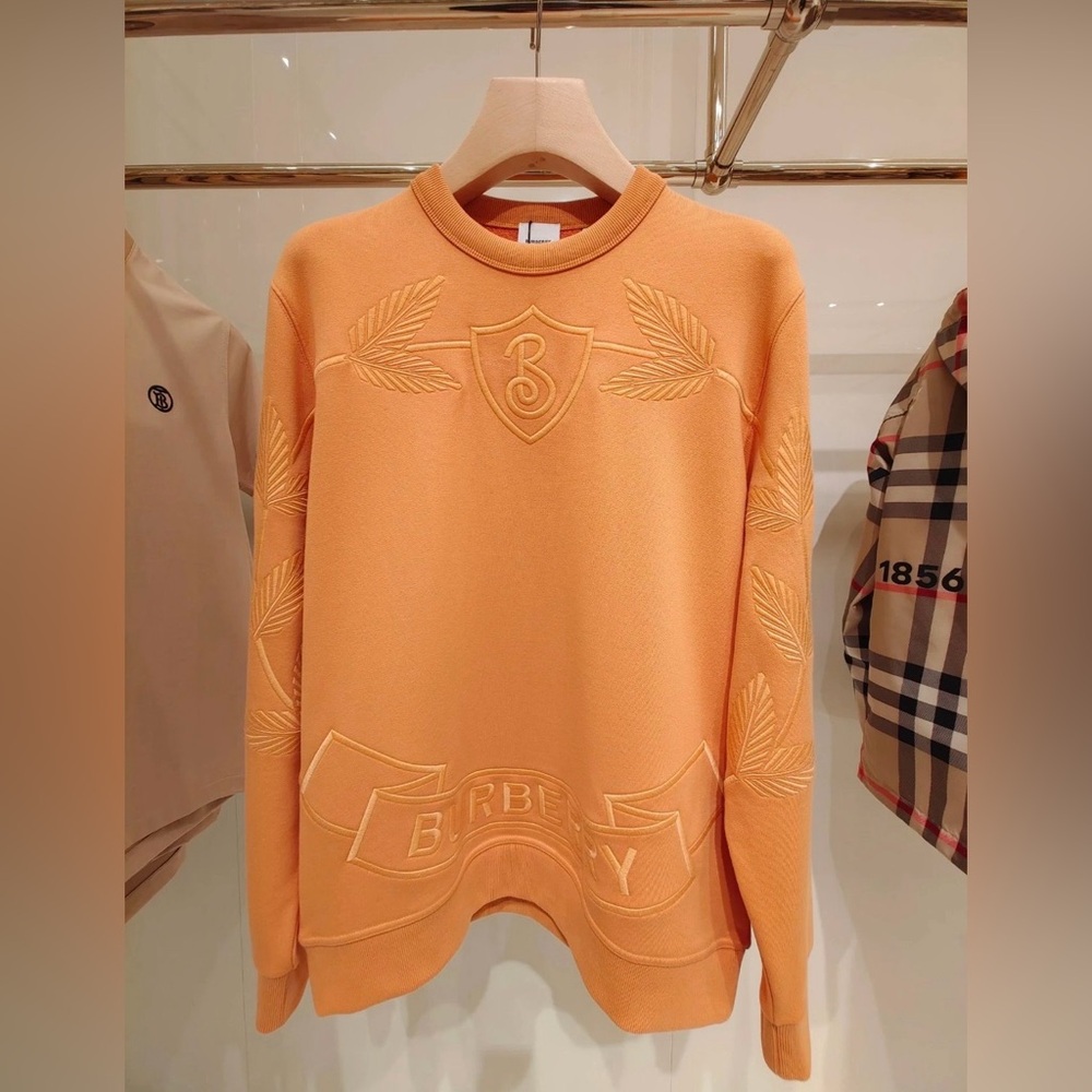 BURBERRY EMBROIDERED OAK LEAF CREST COTTON SWEATSHIRT !!!